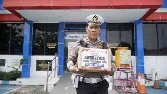 Satlantas Polres Gresik, Kirim Bantuan untuk Korban Terdampak Erupsi Gunung Semeru
