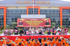Rilis Akhir Tahun, Polres Gresik Tangani Ribuan Kasus