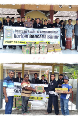 Peduli Korban Banjir, PSHT Cabang Gresik - Pusat Madiun Salurkan Bansos Di Dua Kecamatan