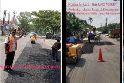 Tim urc "bima" siaga ketupat semeru 2023 Fokus Perbaikan Jalan yang rusak