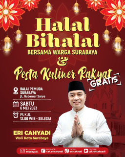 Walikota Surabaya Gelar Halal bi Halal dan Pesta Kuliner Gratis, Di Balai Pemuda Hari ini