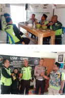 Dampak Kemarau Panjang, Satlantas Gresik bersama LSM GMBI Salurkan Bantuan Air Bersih Gratis