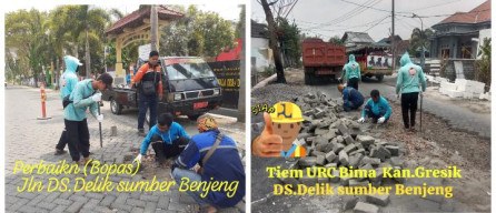 Patut Diapresiasi, Tim URC Bima Siaga Cepat Tanggap Dalam Perbaikan Jalan Rusak