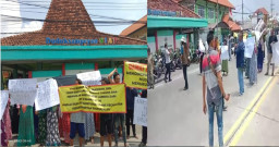 Merasa di Dzolimi, Aliansi Masyarakat Panjunan Bersatu Geruduk Kantor Kecamatan Duduk Sampean