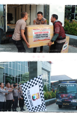 Polres Gresik Kirim Bantuan Kemanusiaan untuk Korban Konflik di Palestina