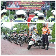 Antisipasi Gangguan Kamtibmas, Polres Gresik Apel Gelar Pasukan Pengamanan Malam Tahun Baru 2024