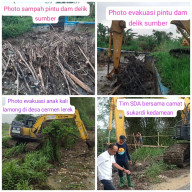 Tanggap, Dinas PUTR, SDA Gresik Keruk Sampah yang Menumpuk di Dam Desa Delik Sumber