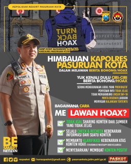 Kapolres Pasuruan Kota, Minta Warganya Waspada Berita Hoax.