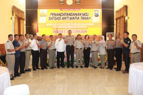 Polres Pasuruan dan BPN Tanda Tangani MoU Satgas Mafia Tanah.
