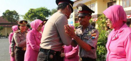 Kapolres Pasuruan Giat Kenaikan Pangkat Reguler dan Pengabdian Anggotanya.