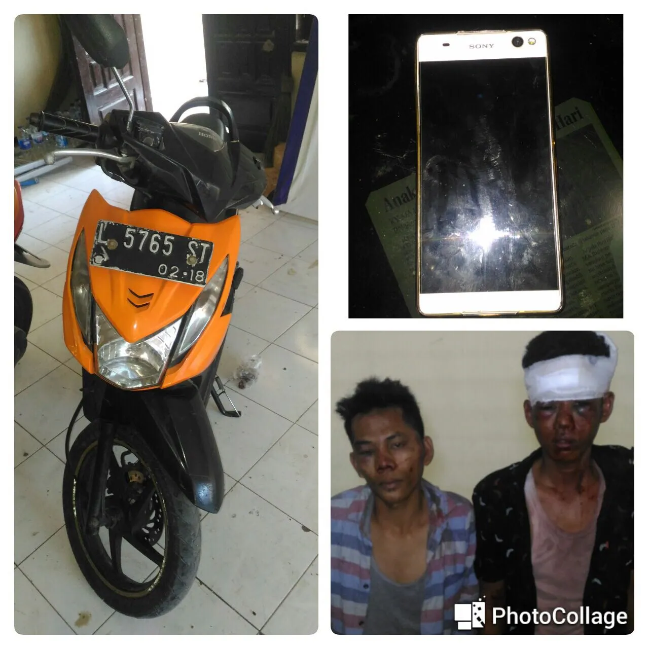 Jatuh Saat di kejar Warga, 2 Jambret Babak Belur Dimassa.