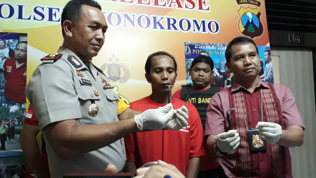 Polsek Wonokromo Tangkap Pelaku Curanmor Asal Pasuruan.