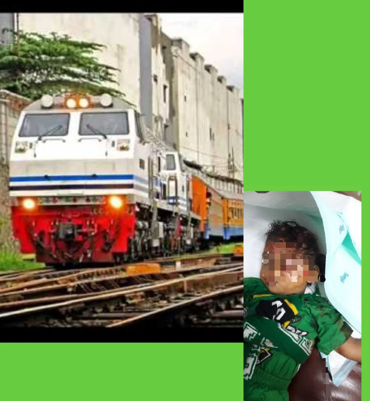 Bocah Umur 3 Tahun Berkaos Bonek, Tewas di Sambar Kereta Api.