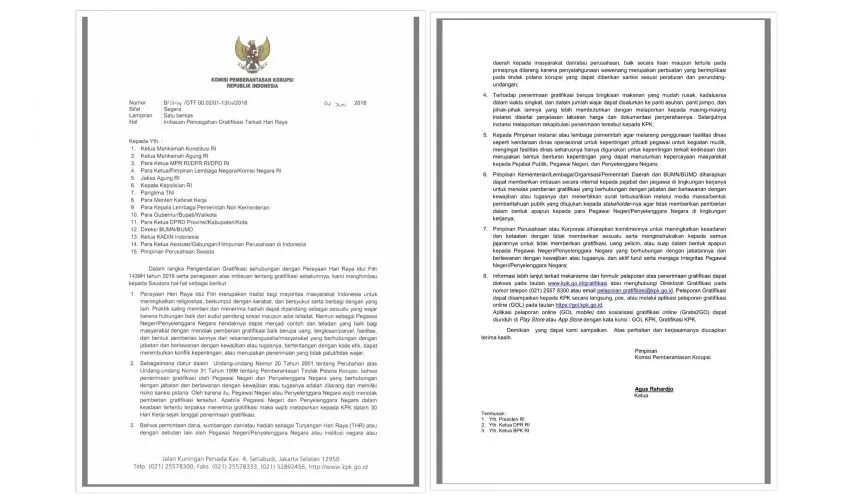 Terkait Gratifikasi Saat Lebaran, Pemprov Kepri Dapat Himbauan Dari KPK.