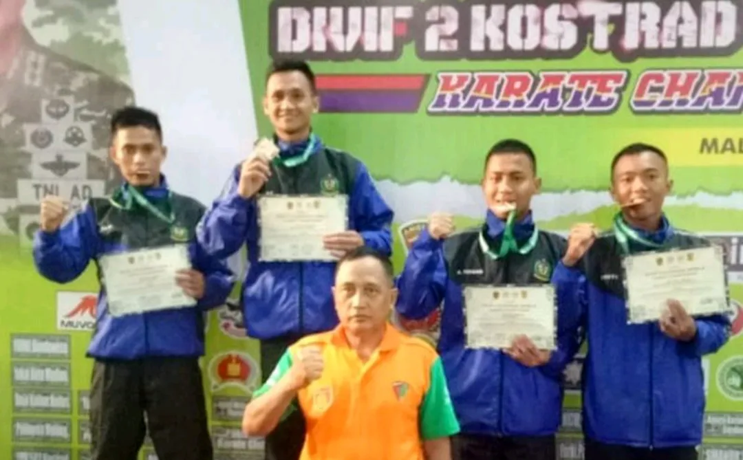 Karateka Yonif Raider 514 Kostrad Raih Lima Medali, di  Kejurnas Terbuka Karate Divif 2 Kostrad II/2019 di Malang