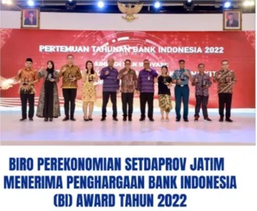 Biro Perekonomian Setdaprov Jatim, Terima penghargaan Bank Indonesia BI Award 2022