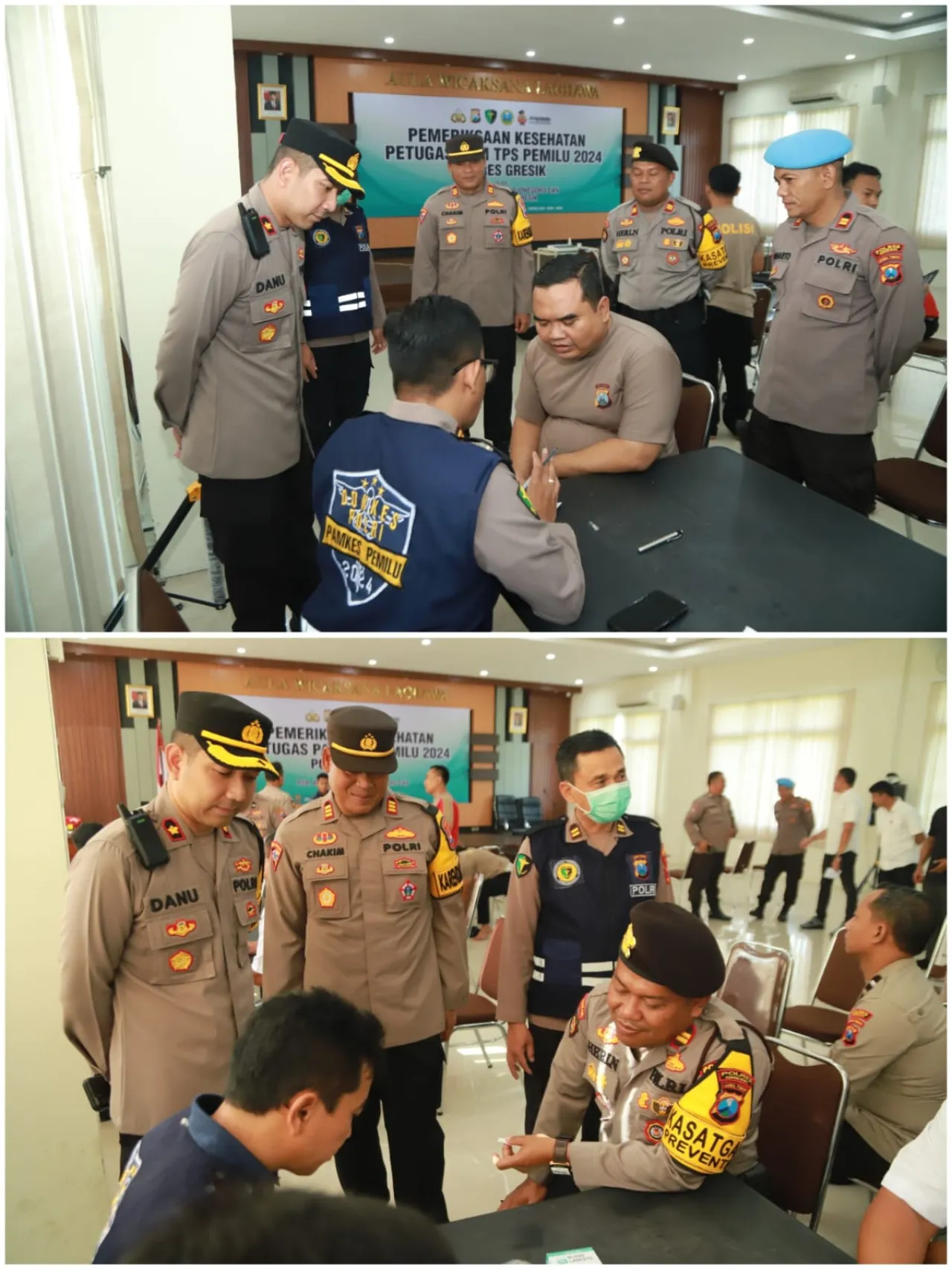 Polres Gresik Gelar Permeriksaan Kesehatan Personil Pam TPS Ops Mantab Brata Semeru 2024