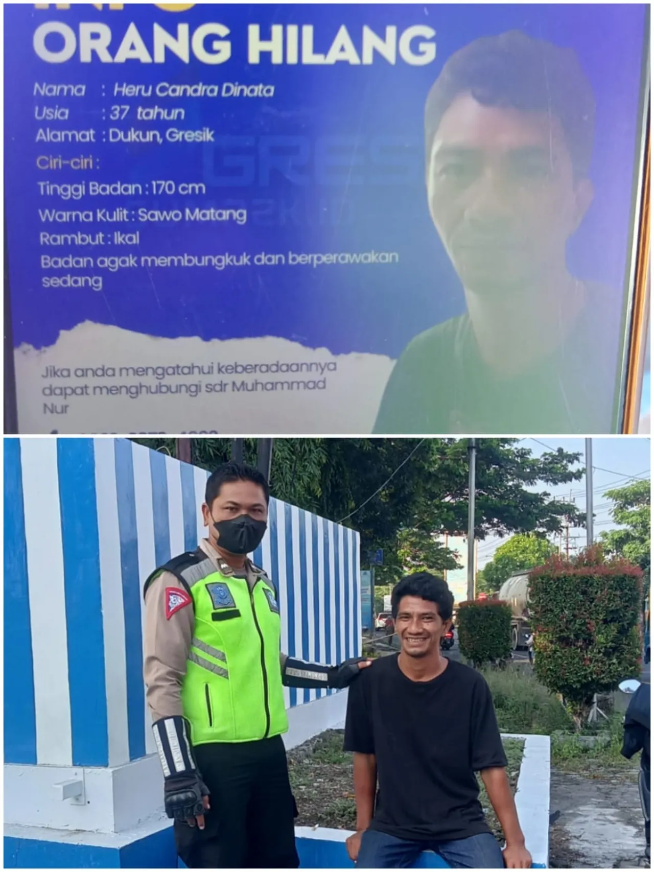 Kepedulian Anggota Polres Gresik Berhasil Temukan Pria yang Hilang Selama Lima Hari di Pinggir Jalan