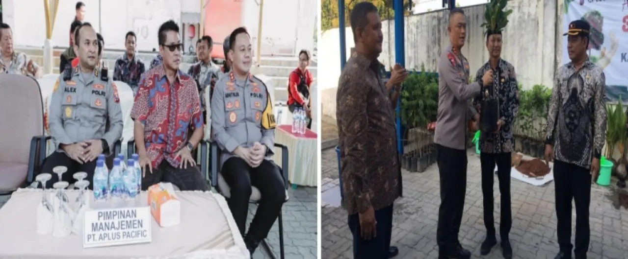 Kapolda Jatim Kunjungi PT Aplus Pasific Tanam 3.000 Pohon di Gresik