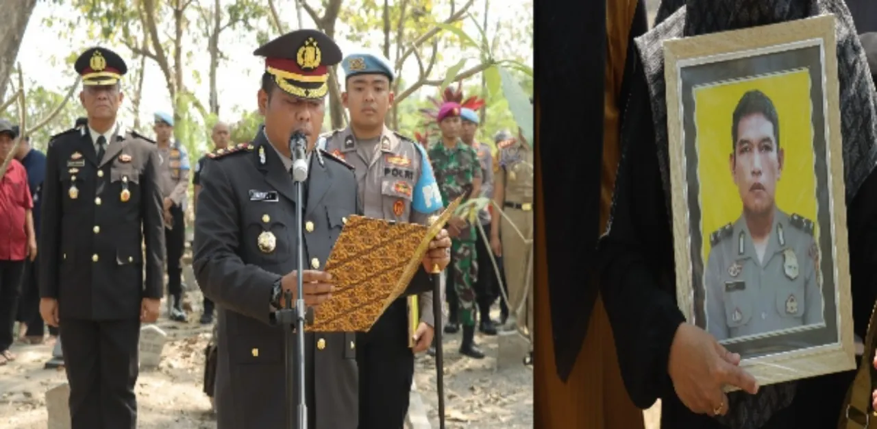 Kapolres Gresik Pimpin Upacara Pemakaman Aipda Wahyudi