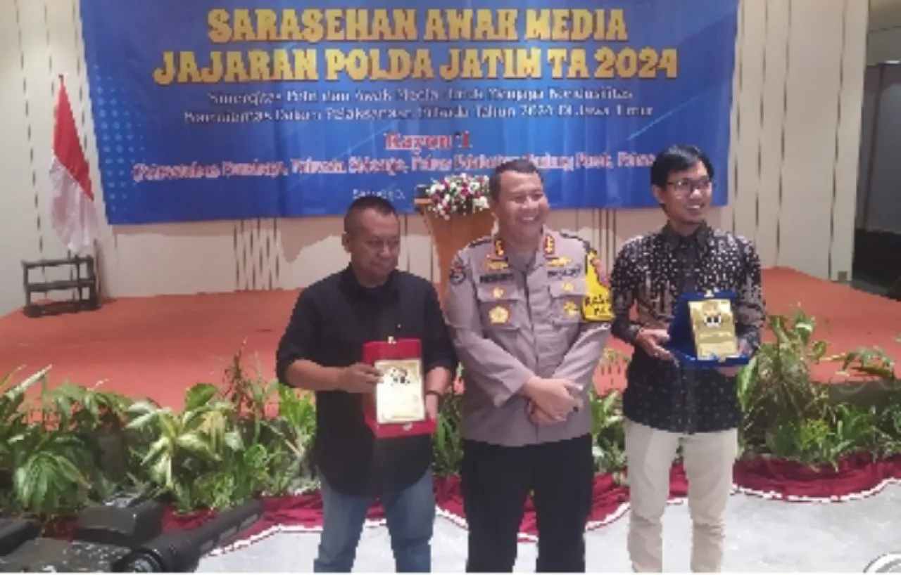 Jajaran Polda Jatim bersama Awak Media Sosialisasi Menjaga Kondusifitas Pilkada Jawa Timur