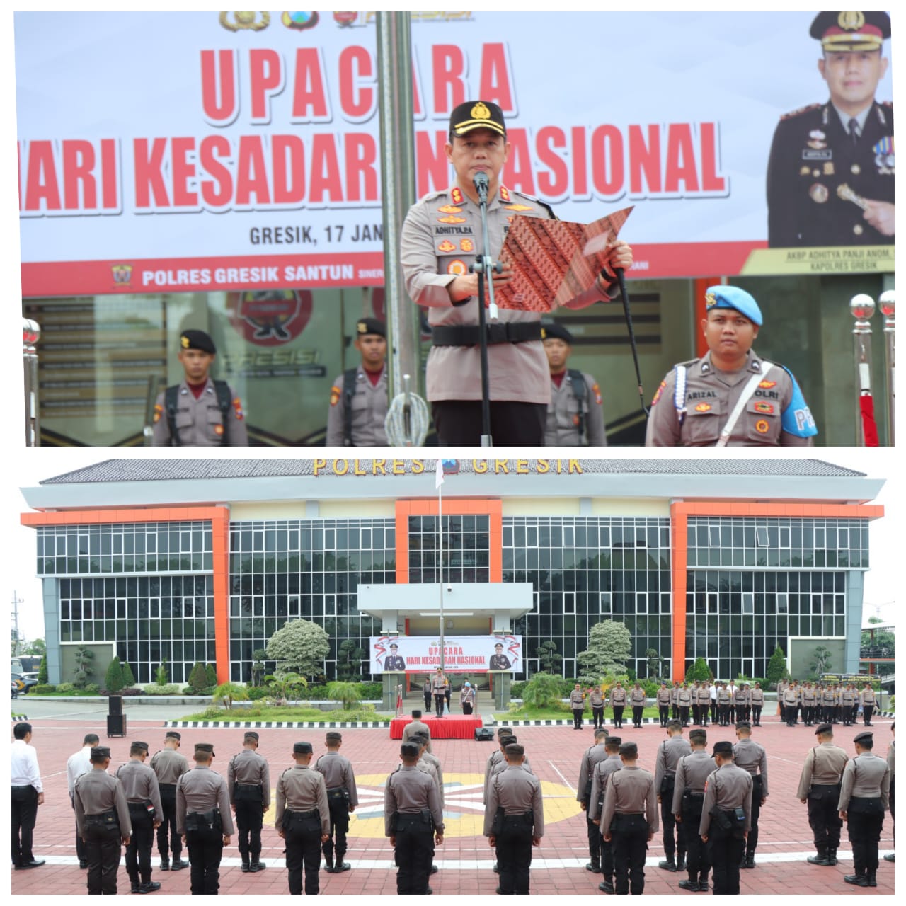 Hari Kesadaran Nasional, Kapolres Gresik Beri Arahan Jaga Kamtibmas