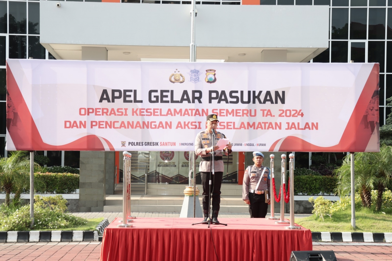 Polres Gresik Gelar Operasi Keselamatan Semeru 2024 dan Pencanangan Aksi Keselamatan Jalan