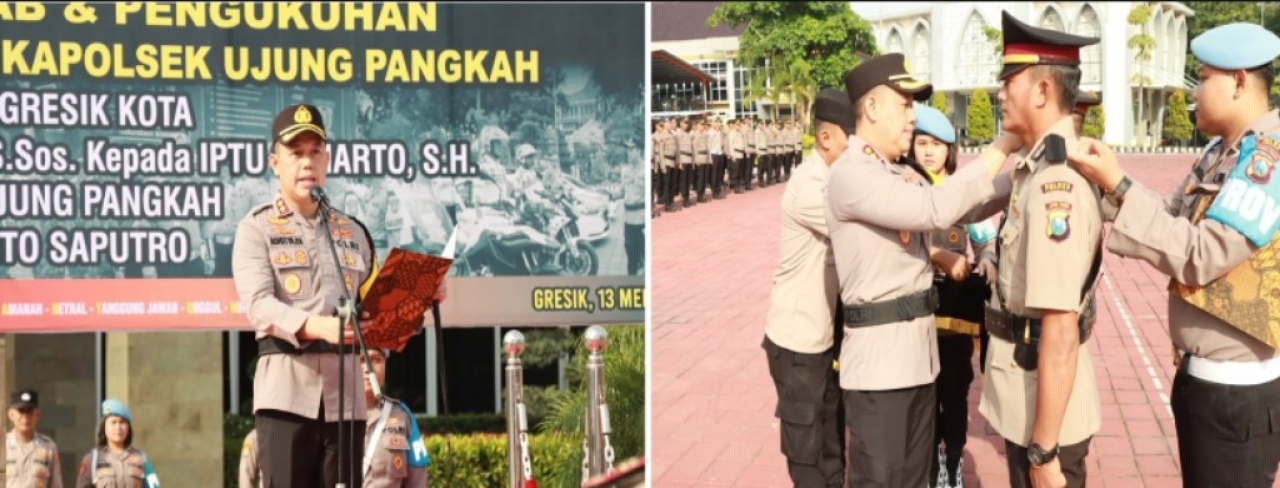 Kapolres Gresik Pimpin Sertijab Kapolsek Gresik Kota dan Ujung Pangkah