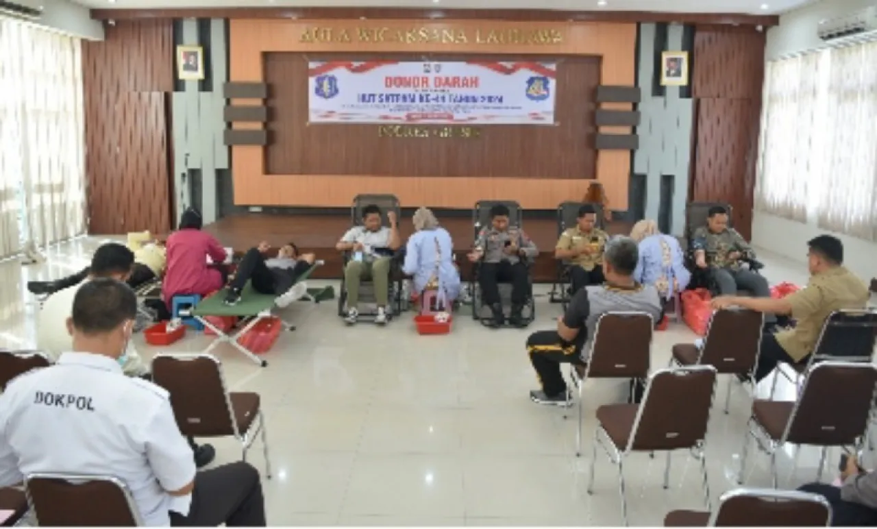 Peringati HUT Satpam ke-44, Polres Gresik Gelar Aksi Sosial Donor Darah