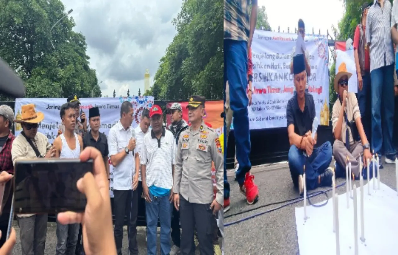 Lambannya Penanganan Kasus Dugaan Korupsi PEN Rp12 Miliar, Aktivis JAR Demo Jilid ll di Polda Jatim