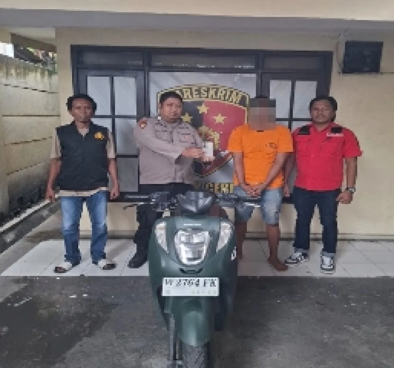 Gercep, Kurang Dari Satu Jam, Polsek Cerme Amankan Pelaku Curanmor Beserta Barang Bukti