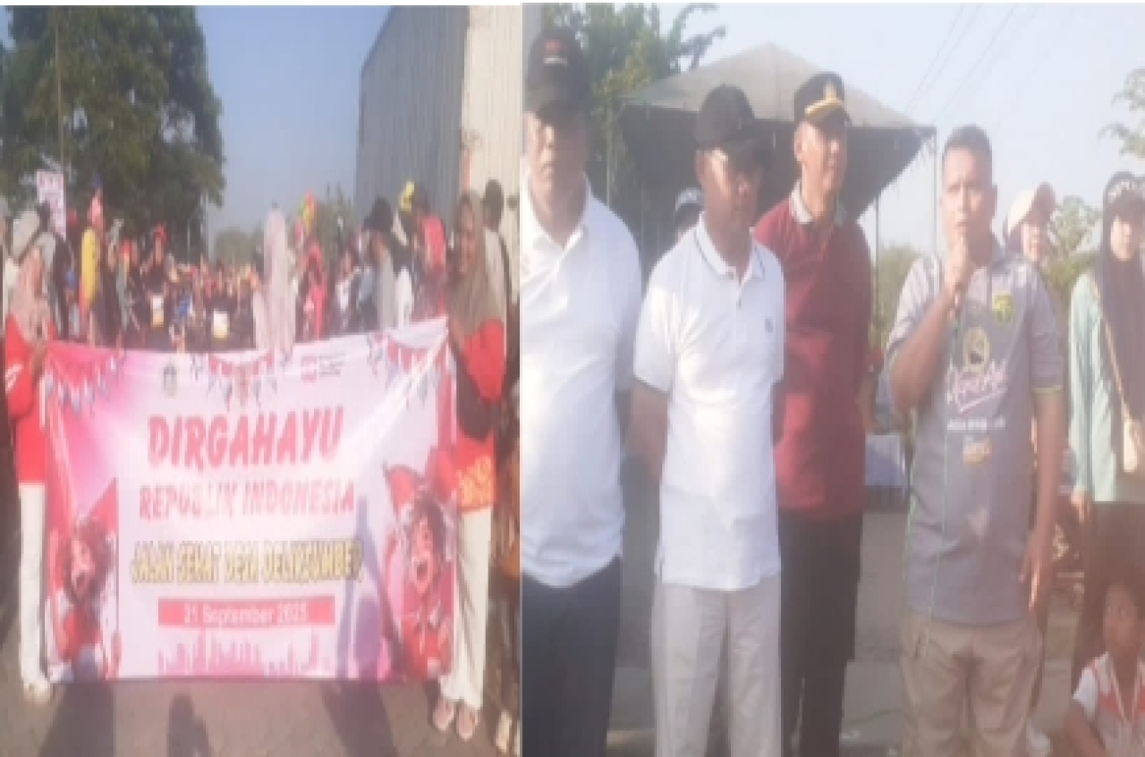 Momentum HUT RI ke 80 tahun, Desa Delik Sumber Gresik Gelar Jalan Sehat Berhadiah Sepeda Motor