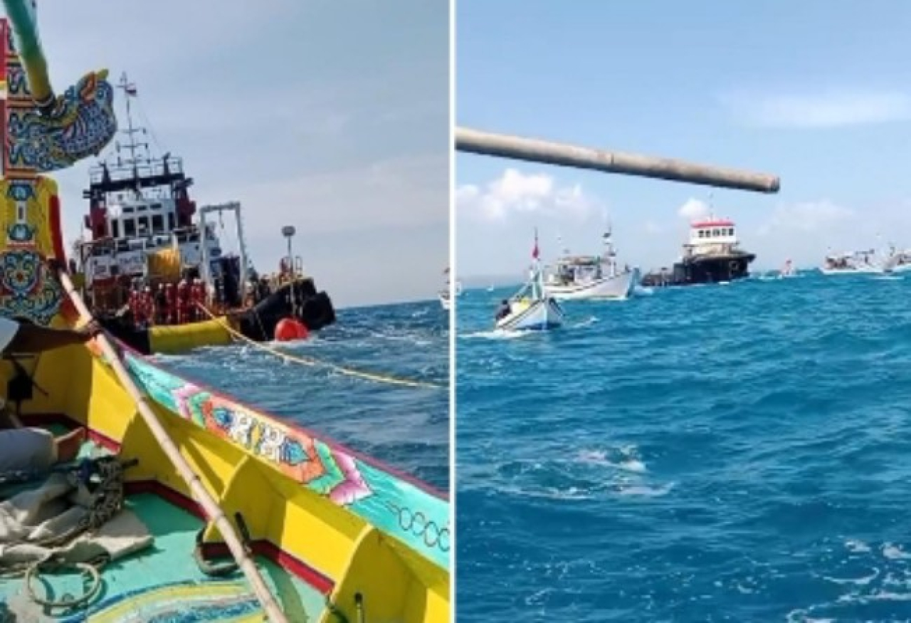 Petronas Survei Migas Sumur Barokah, Dikepung Ratusan Kapal Nelayan Dilaut Ketapang Pantura Sampang