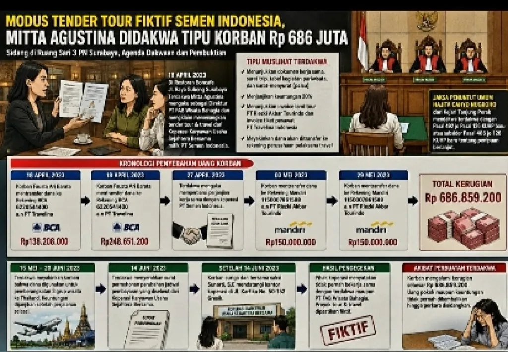 Modus Tender Tour Fiktif Semen Indonesia, Mitta Agustina Didakwa Penipuan Rp686 Juta