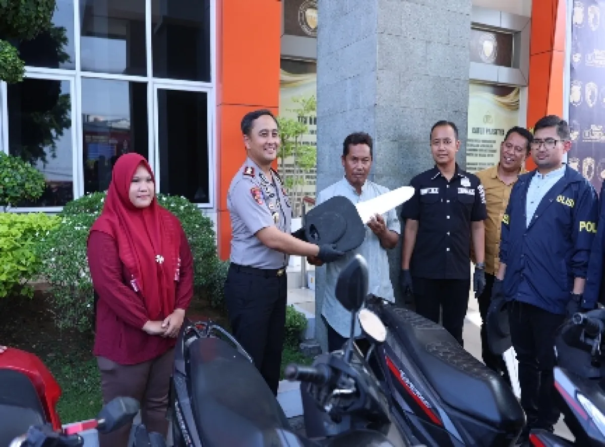 Polres Gresik Kembalikan Empat Motor Hasil Curanmor kepada Korban
