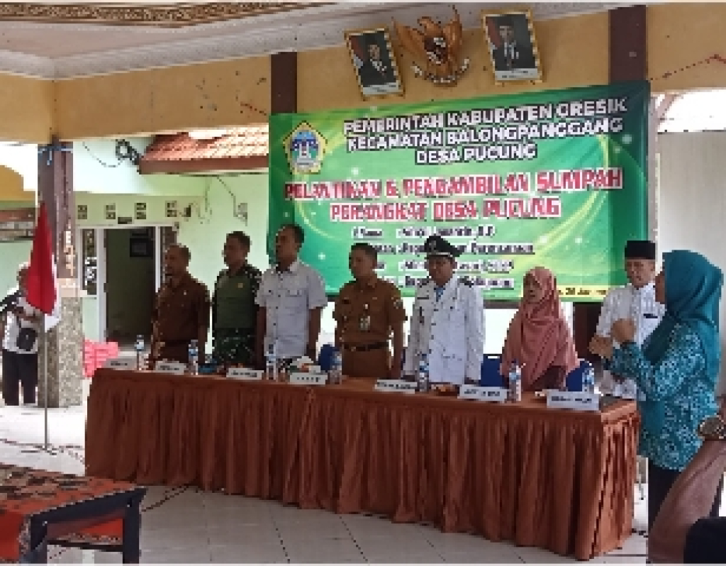 Guna Mengisi Kekosongan Perangkat, Kades Anam Lantik Dua Perangkat Baru Desa Pucung