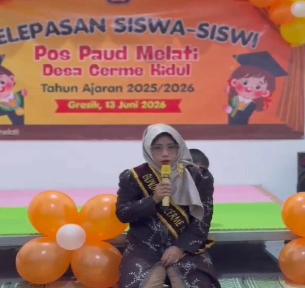Pelepasan Siswa PAUD Melati Cerme Kidul Berlangsung Meriah, Kades Ajak Warga Daftarkan Anak ke Pos PAUD
