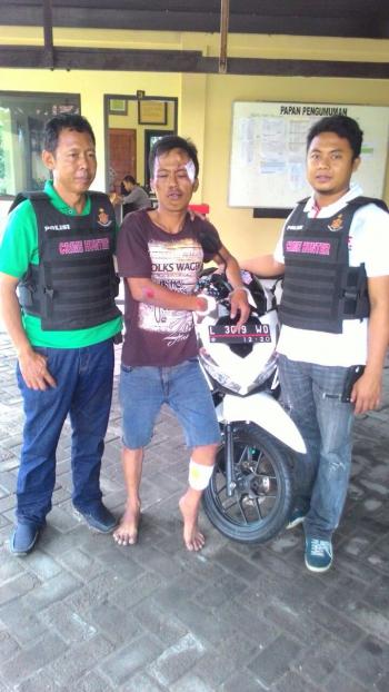 Cakram di Gembok, Tohari Terjatuh Saat Curi Sepeda Motor, Lalu Dihajar Massa.
