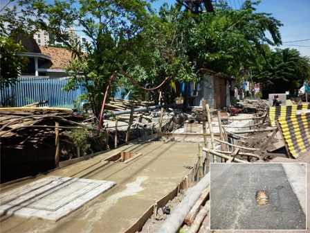 Salahi Bestek, Saluran U-Gutter Jl. Tegalsari Fungsinya di Petanyakan