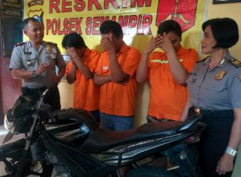 Tiga DPO Jambret Jalanan di Ringkus Crime Hunter Polsek Semampir.