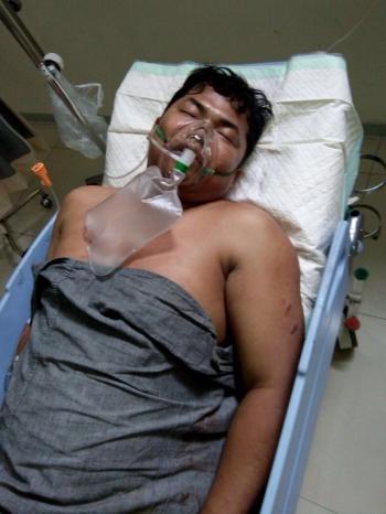 Fauzi Babak Belur di Hajar Kemanan Dan Sopir Pergudangan PT. Mitra Mandiri.