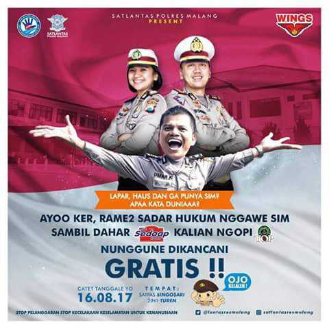 Polres Malang Sediakan Mie dan Kopi Gratis Bagi Pemohon SIM.