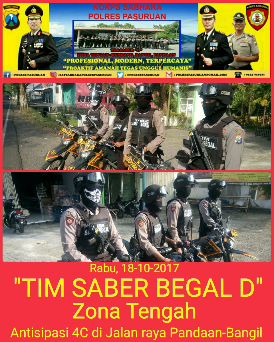 Tim Saber Begal Pasuruan Adakan Patroli Cegah 4 C