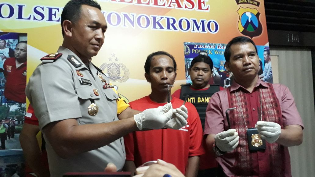 Polsek Wonokromo Tangkap Pelaku Curanmor Asal Pasuruan.