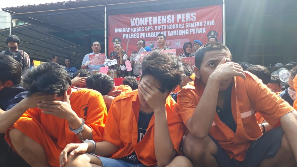 K2YD dan Cipkon Semeru Juli-Agustus, Polres Tanjung Perak Amankan 64 Penyalahguna Narkoba. 