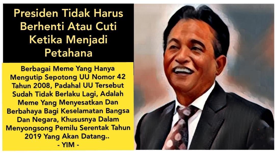 Yusril: Negara Tidak Boleh Vakum, Presiden Petahana Tak Harus Cuti, 