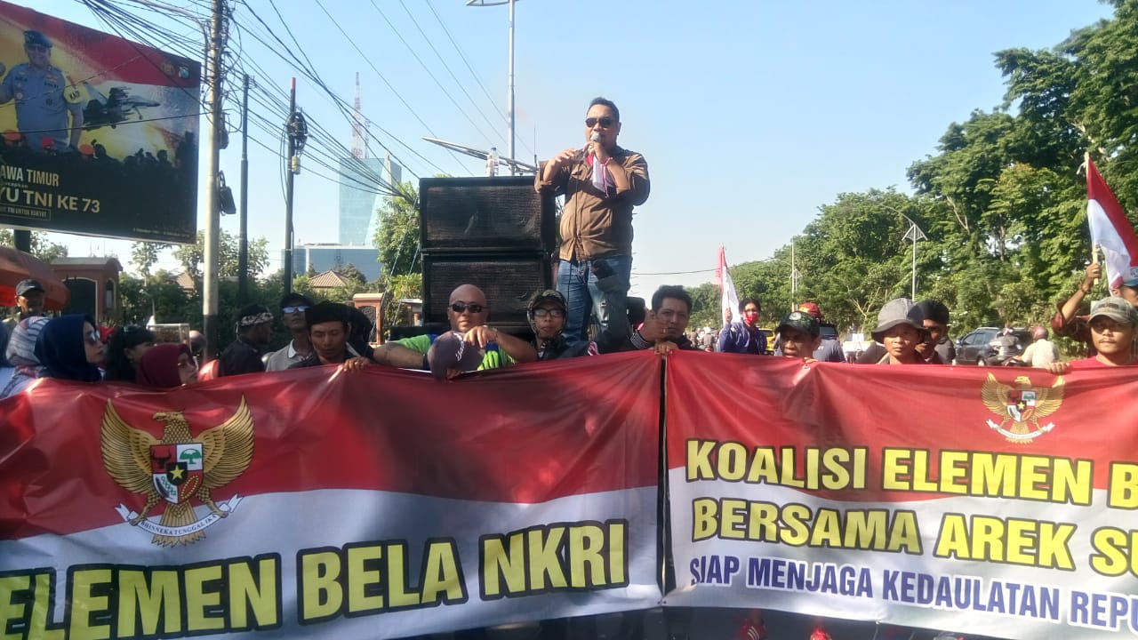 Terkait Penetapan Tersangka Ahmad Dhani, Koalisi Elemen Bela NKRI, Dukung Polda Jatim
