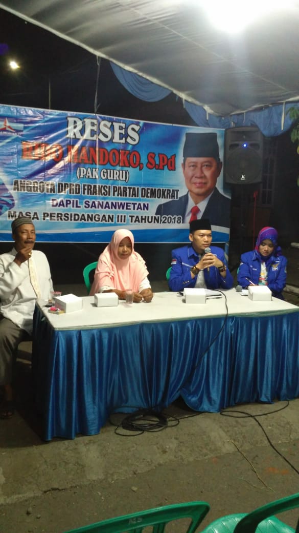Reses Rido Handoko S.Pd Anggota DPRD Kota Blitar, Jaring Aspirasi Masyarakat.