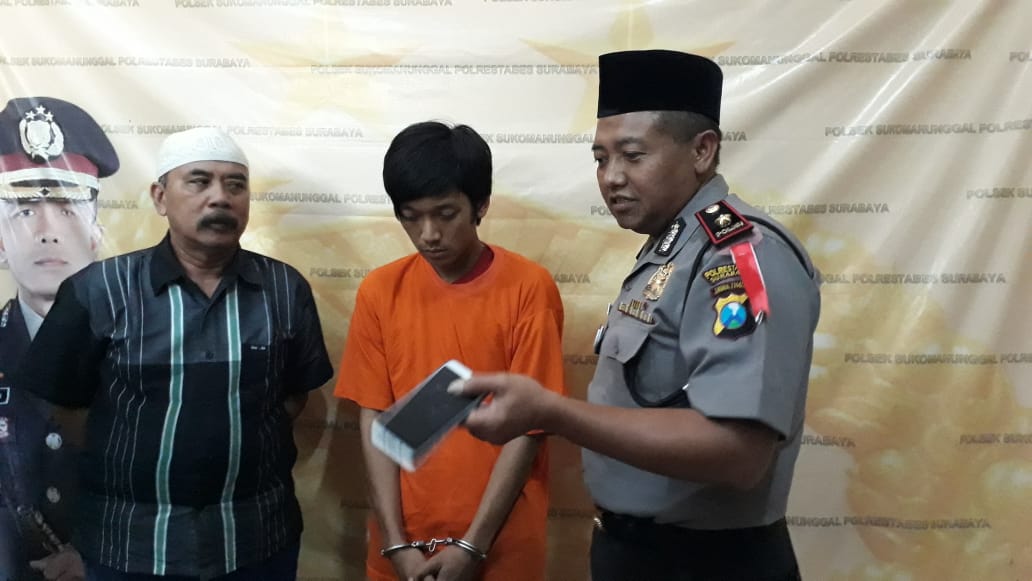 Sukses 5 Kali Beraksi, 1 Dari 2 Pelaku Jambret Keok Ditangan Polsek Sukomanunggal.
