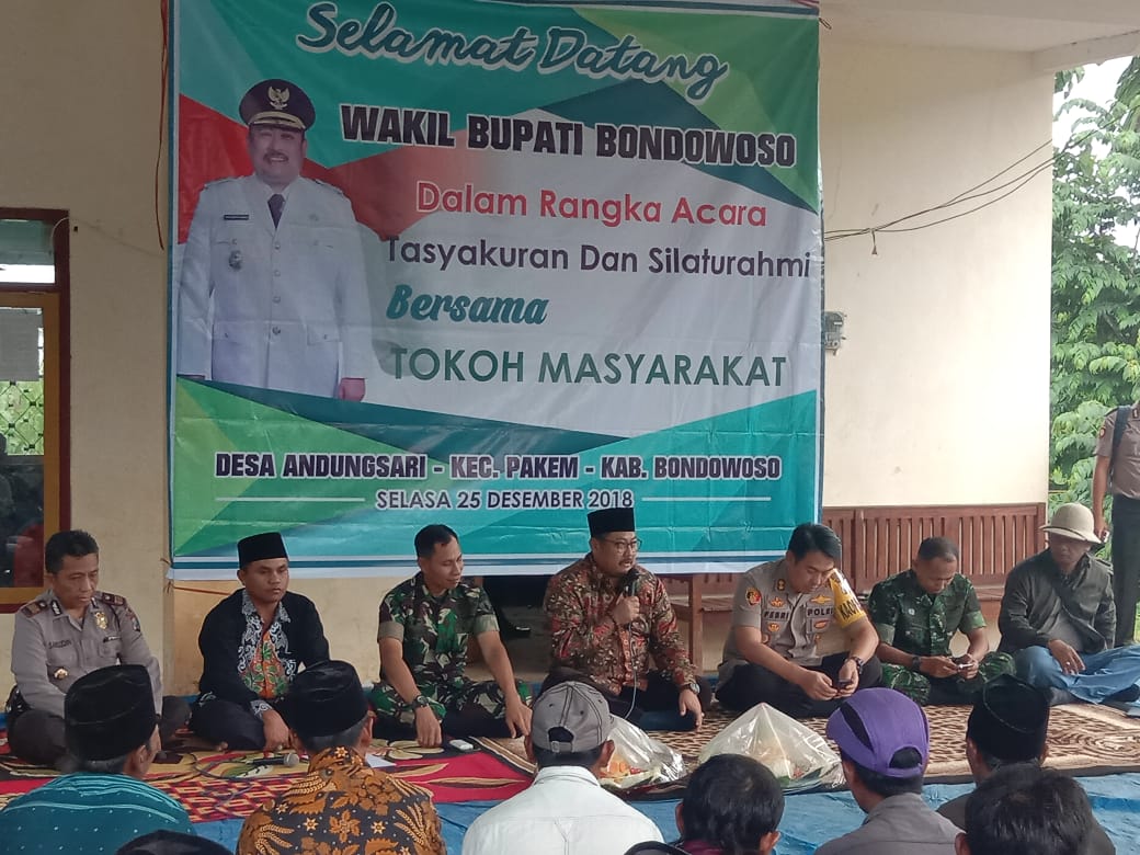 Wabup Bachtiar Bersama Forkopimda, Hadiri Tasyukuran Bersama Tokoh Masyarakat Desa Andungsari. 